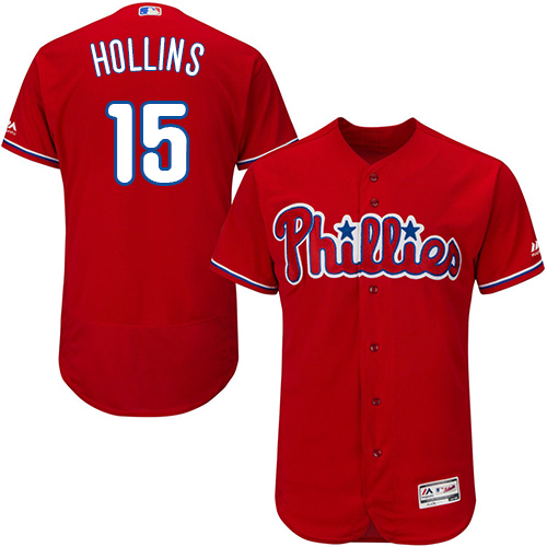Phillies #15 Dave Hollins Red Flexbase Authentic Collection Stitched MLB Jersey